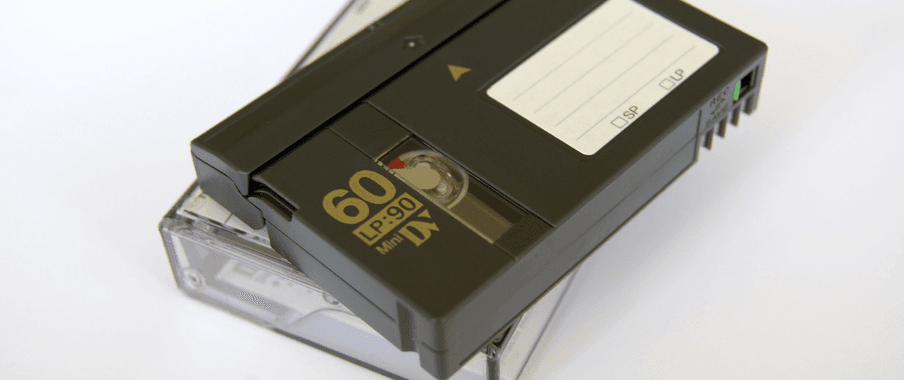 Photo of a MiniDV tape